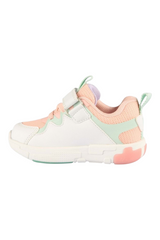 Sporline Vicco pudra pembe renkli, cırt cırtlı, suni deri detaylı çocuk sneaker ayakkabı