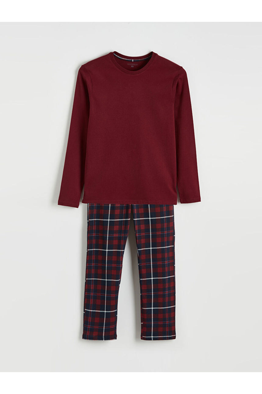 LC Waikiki Erkek Pijama Takımı S68815H8 - Bordo