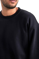 Defacto Erkek Sweat Shirt T5139AZ - Siyah