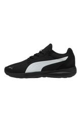 Sporline Puma Softride Cosmic LT erkek sneaker, siyah file yüzeyli ve beyaz detaylı spor ayakkabı