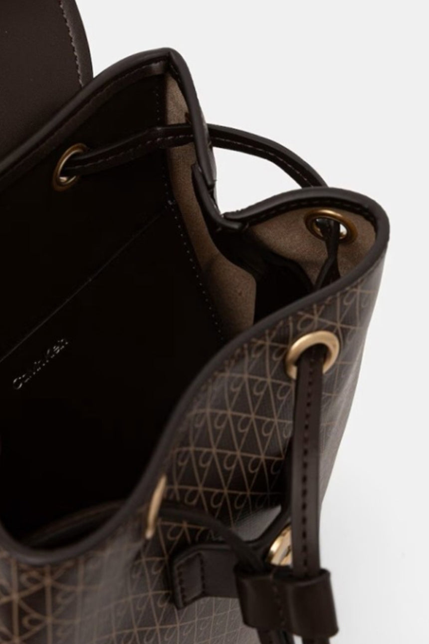Calvin Klein Kadın EMBLEM AOP MINI BACKPACK LV04F3507G - Kahverengi