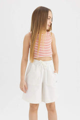 Defacto Çocuk Short B0847A8 - Ekru
