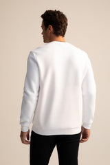 Defacto Erkek Sweat Shirt T3777Az - Kırık Beyaz