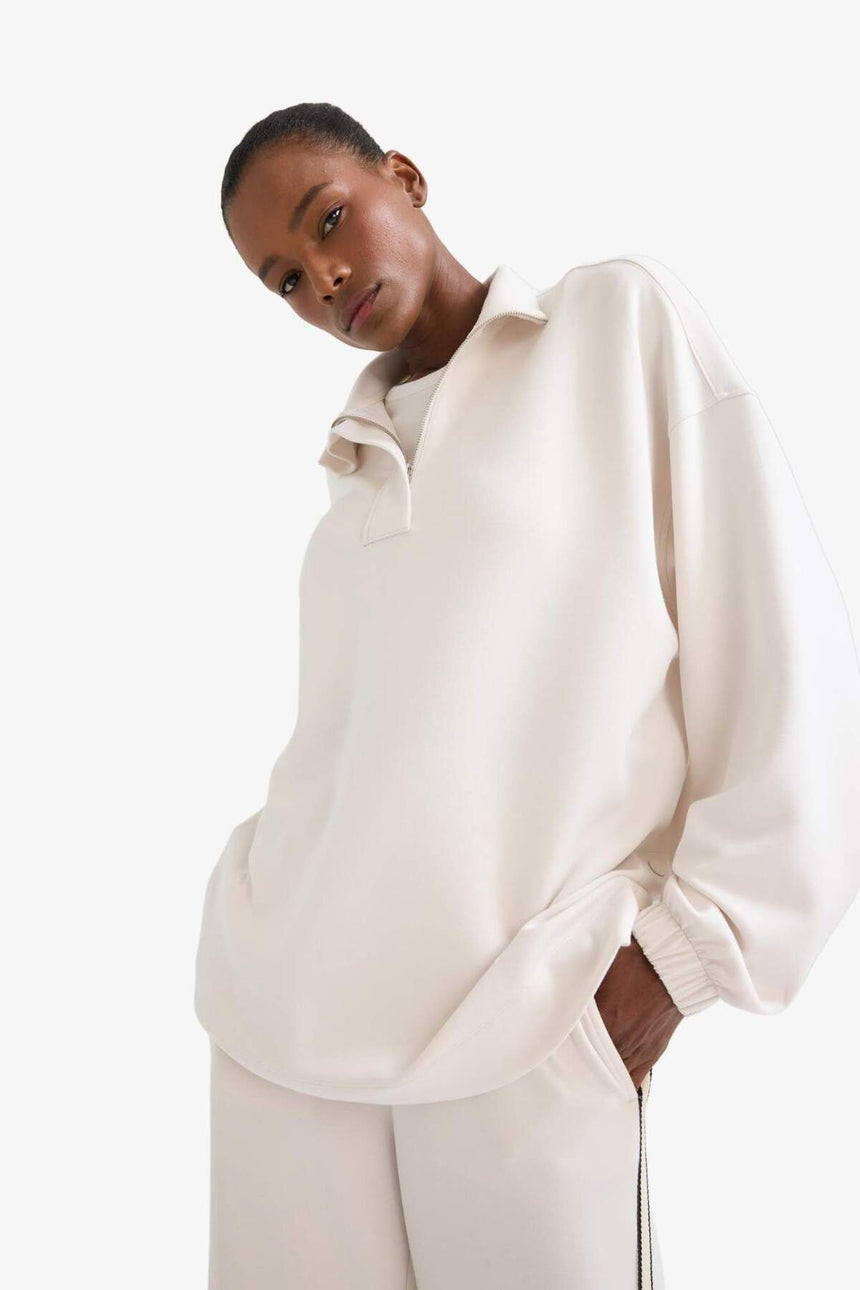 Defacto Kadın Sweat Shirt D1457Ax - Ekru