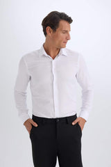 Defacto Erkek Long Sleeve Shirt R4340Az - Mor/ Beyaz