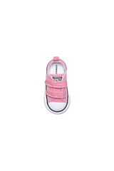 Sporline Converse Chuck Taylor All Star pembe kanvas cırt cırtlı çocuk spor ayakkabısı üstten görünüm