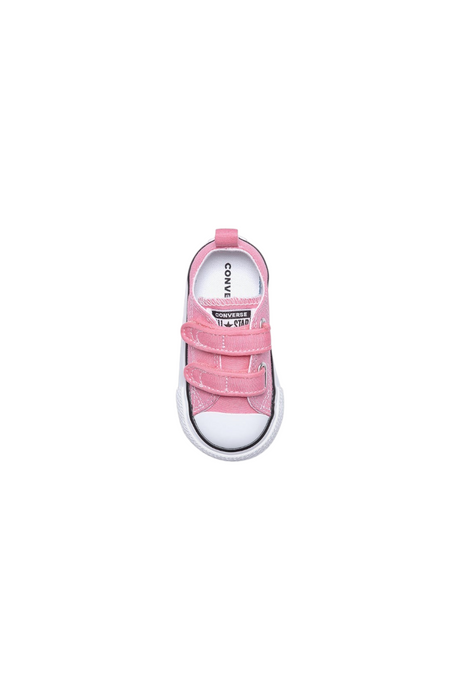Sporline Converse Chuck Taylor All Star pembe kanvas cırt cırtlı çocuk spor ayakkabısı üstten görünüm