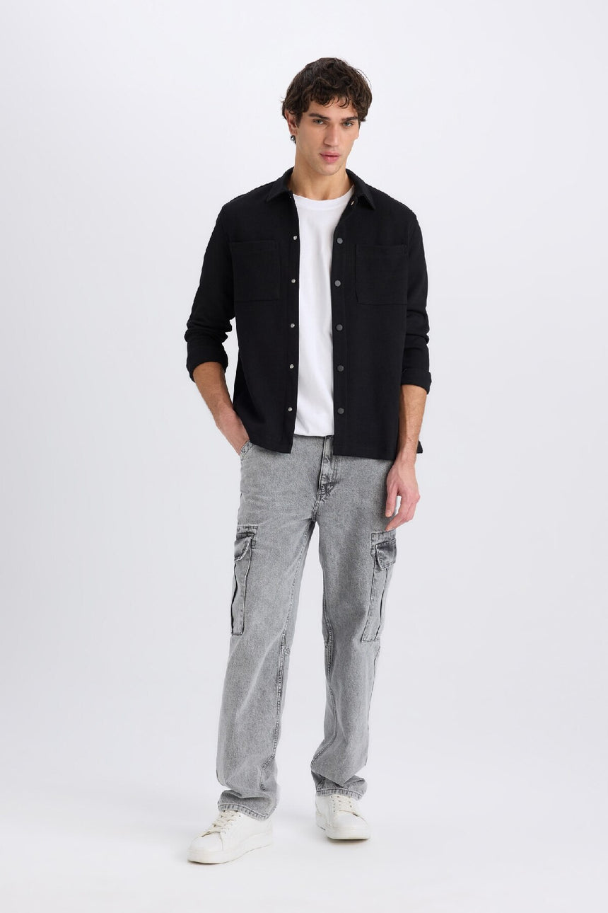 Defacto Erkek Overshirt D8876Ax - Siyah