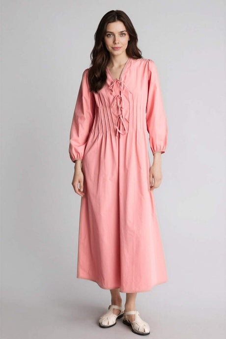 Defacto Kadın Long Sleeve Woven Dress G0015AX - Gül Kurusu