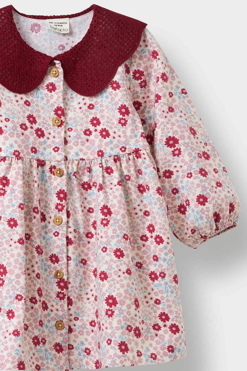 Defacto Çocuk Woven Dress D3073A5 - Ekru