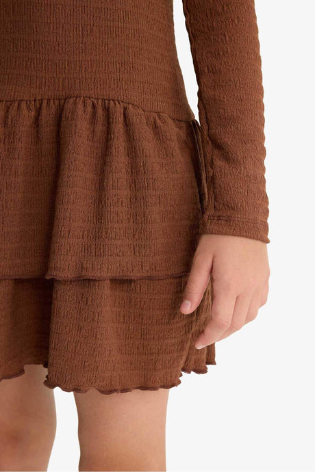 Defacto Çocuk Knitted Dress F7078A8 - Kahverengi