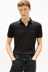 Tommy Hilfiger Erkek LIQUID COTTON TIPPED SLIM POLO MW0MW43144 - Siyah