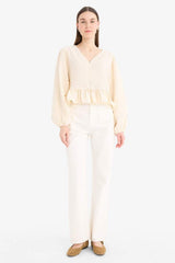 Defacto Kadın Long Sleeve Tunic D4397Ax - Kahverengi / Kum Beji