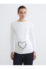 LC Waikiki Kadın Uzun Kollu T-Shirt W5MV32B8 - Beyaz