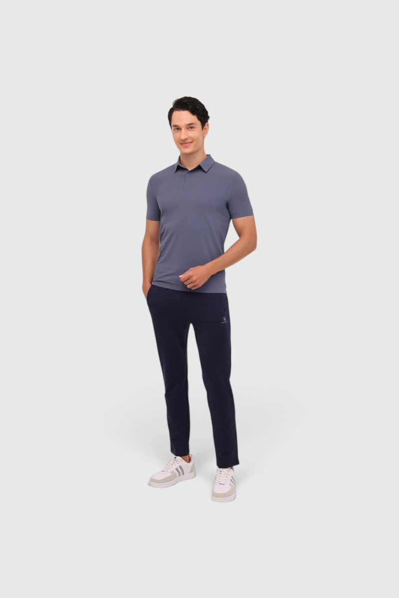 Sporline Lumberjack lacivert regular kesim erkek eşofman altı giyen model