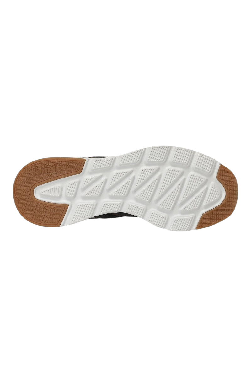 Sporline Kinetix Colonel TX siyah erkek sneaker ayakkabının beyaz ve taba renkli desenli dış taban görünümü