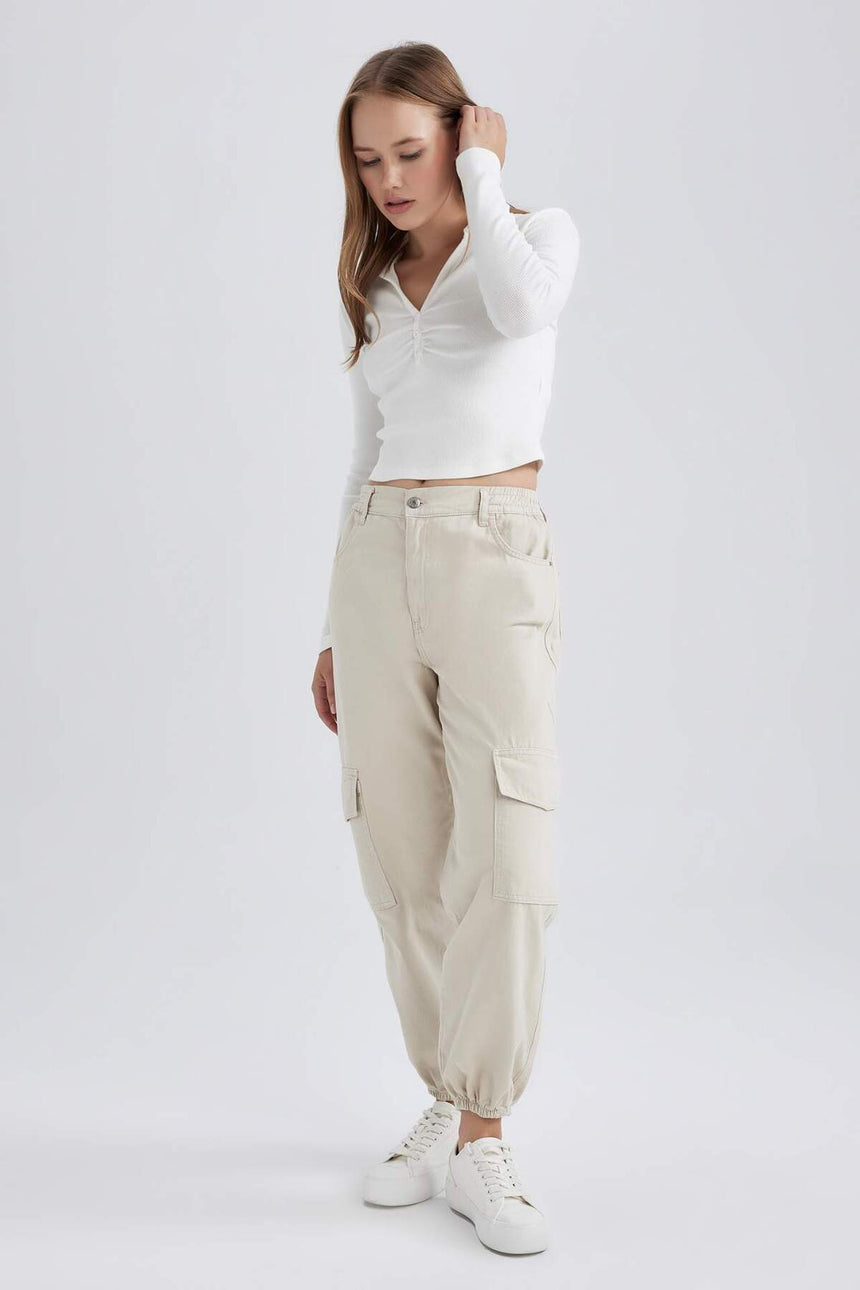 Defacto Kadın Trousers B0454Ax - Kahverengi / Kum Beji