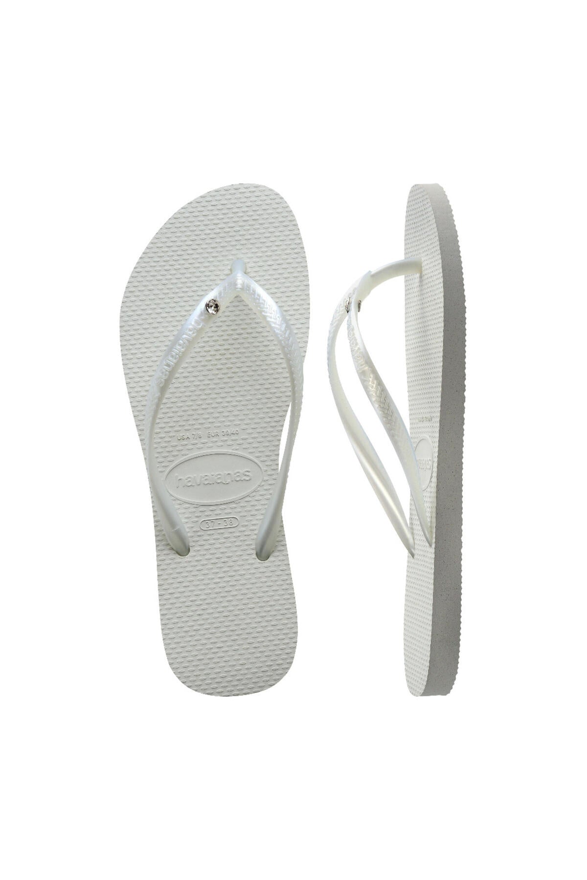 Havaianas Slim Crystal SW II 4145651 Kadın Terlik - Beyaz