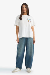 Defacto Kadın Short Sleeve T-Shirt G0847AX - Kırık Beyaz