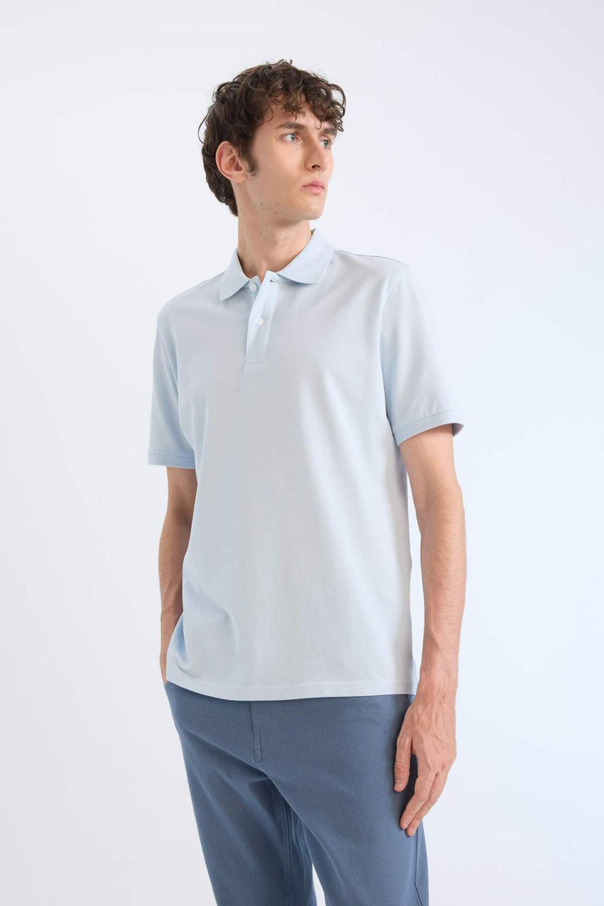Defacto Erkek Short Sleeve Polo T-Shirt C1293Ax - Açık Mavi