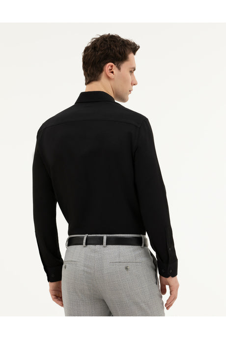 pierre cardin erkek dokuma gömlek 1833420 - Siyah