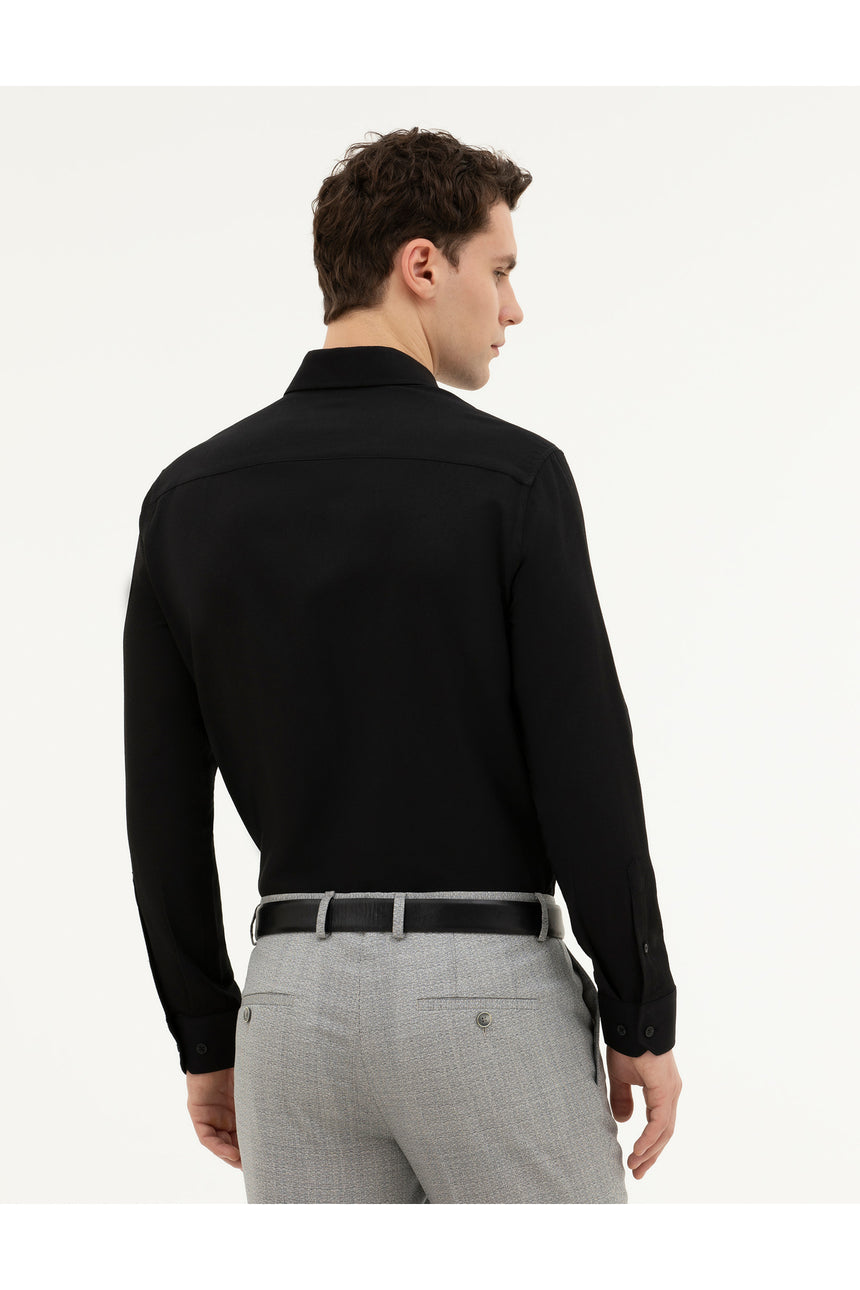 pierre cardin erkek dokuma gömlek 1833420 - Siyah