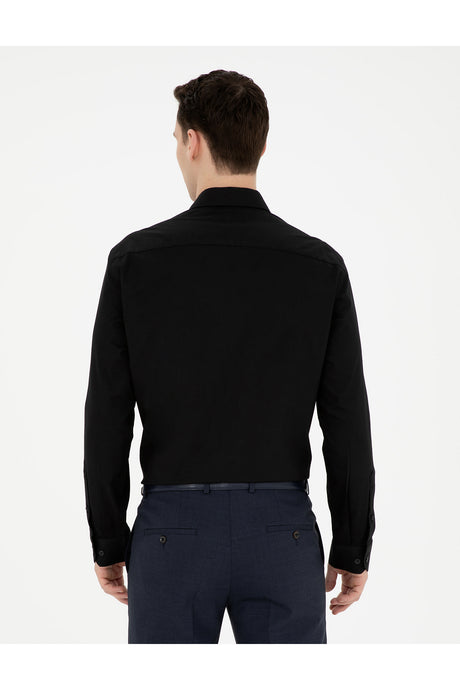 pierre cardin erkek dokuma gömlek 1833516 - Siyah