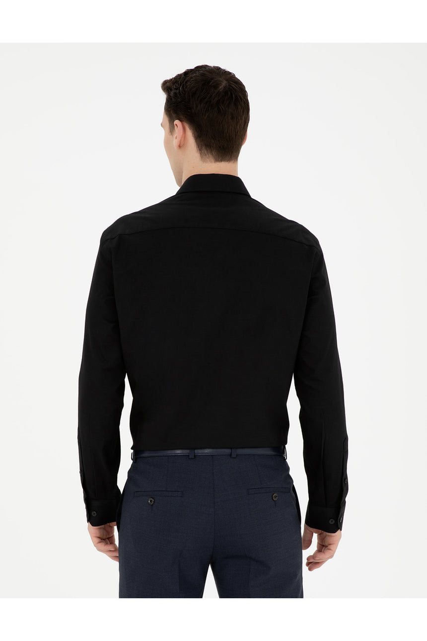 pierre cardin erkek dokuma gömlek 1833516 - Siyah