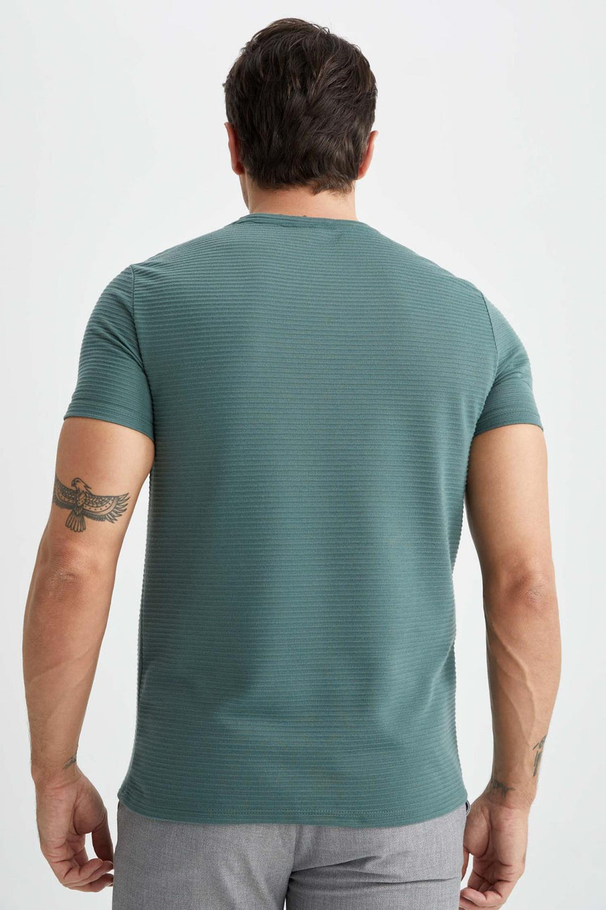 DeFacto M6608AZ Erkek T-Shirt - Yeşil