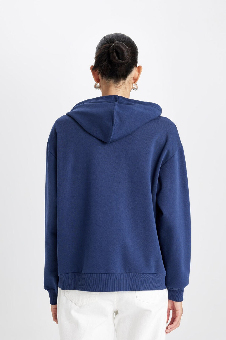 Defacto Kadın Sweat Shirt W1240Az - Koyu Lacivert