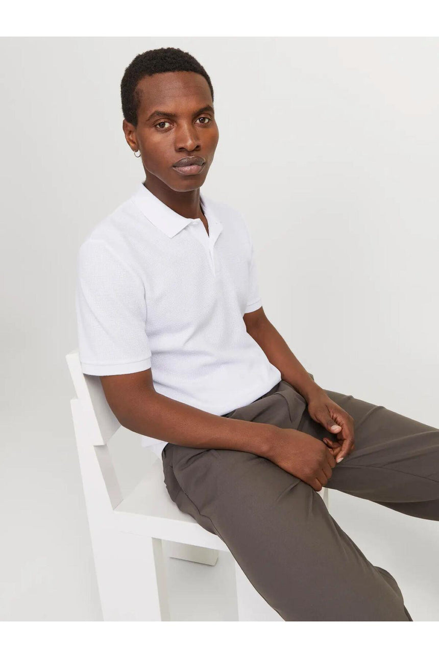 JACK&JONES JJEAUSTIN POLO SS NOOS 12268130 - Beyaz