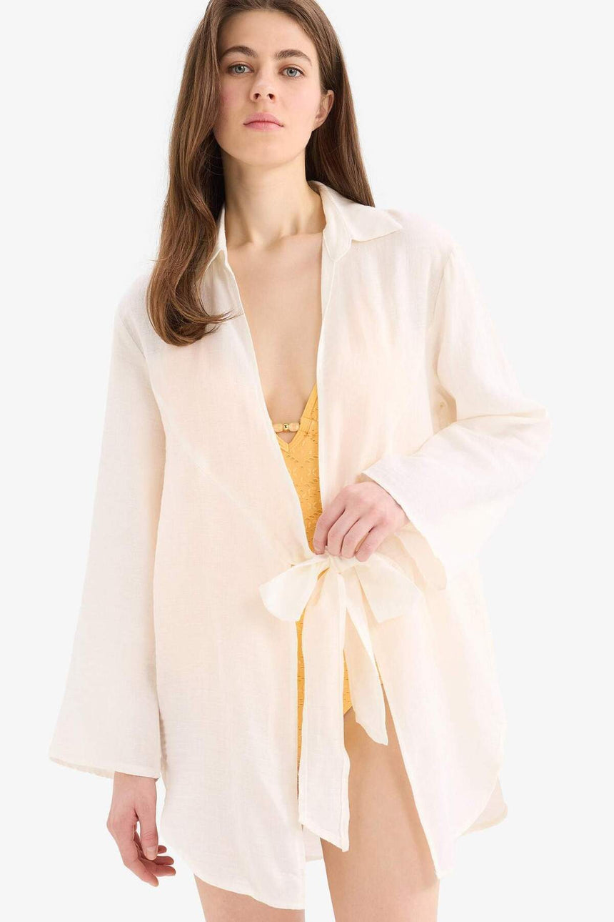 Defacto Kadın Beachwear B7333Ax - Kırık Beyaz