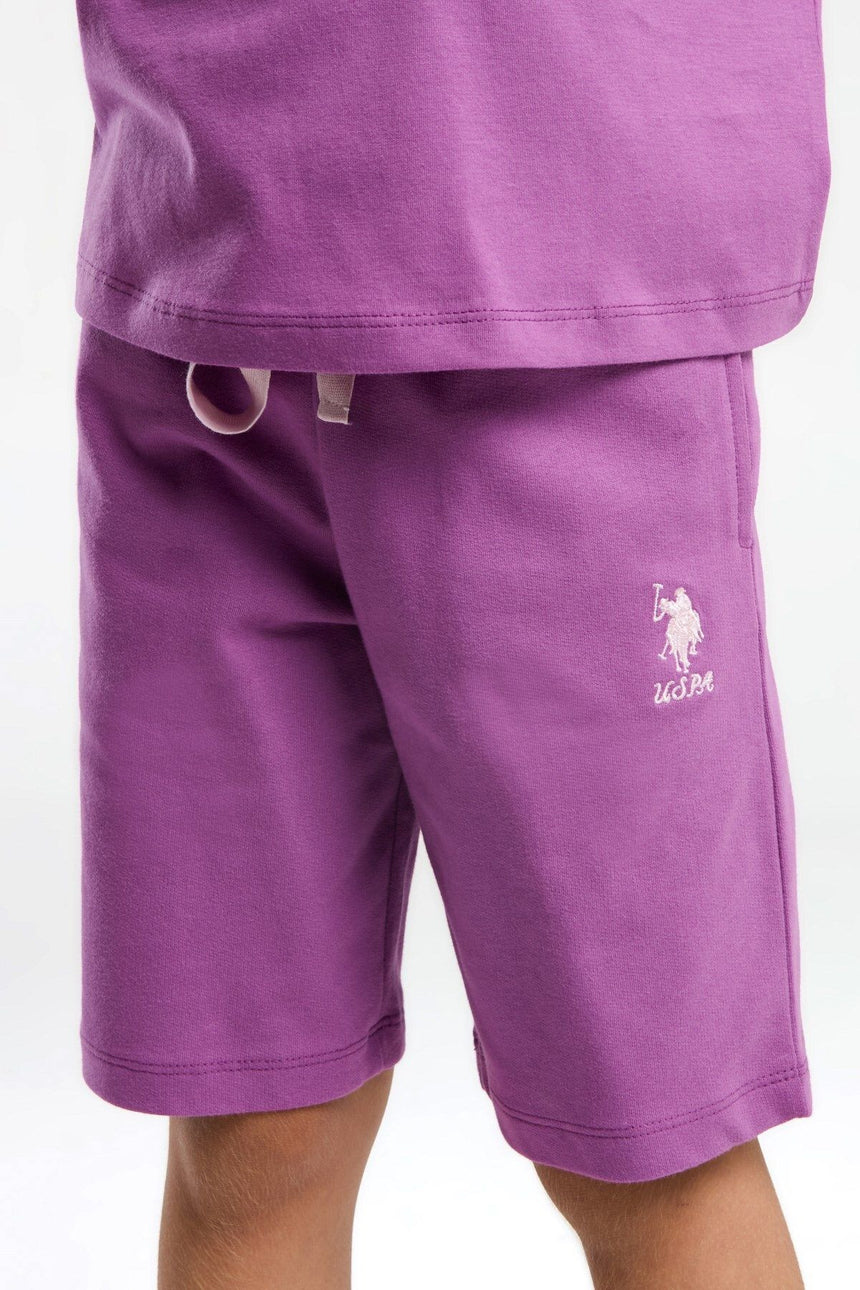 U.S. Polo Assn. Kız Çocuk Bermuda Takım Us2086-4 - Mor
