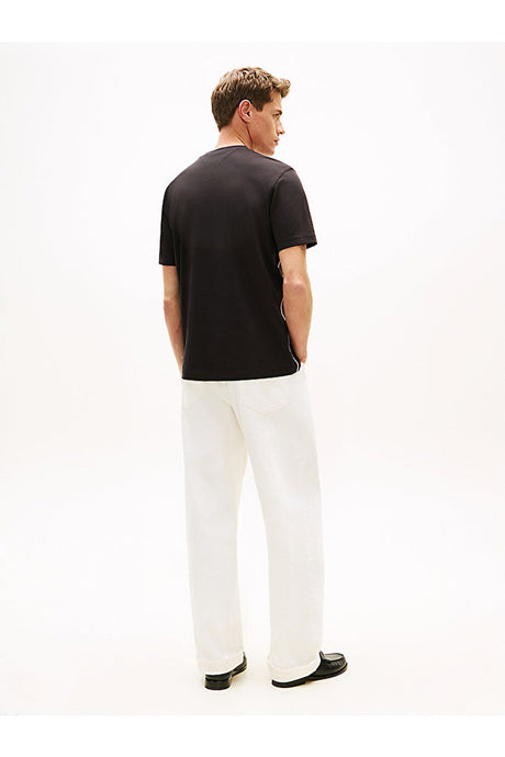 Tommy Hilfiger Erkek GLOBAL STRIPE TEE MW0MW42393BDS - Siyah