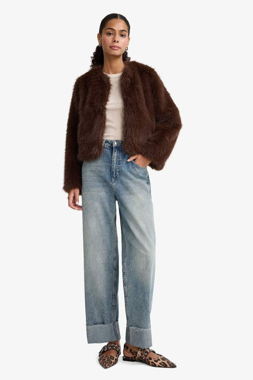 Defacto Kadın Faux Fur F2147Ax - Kahverengi