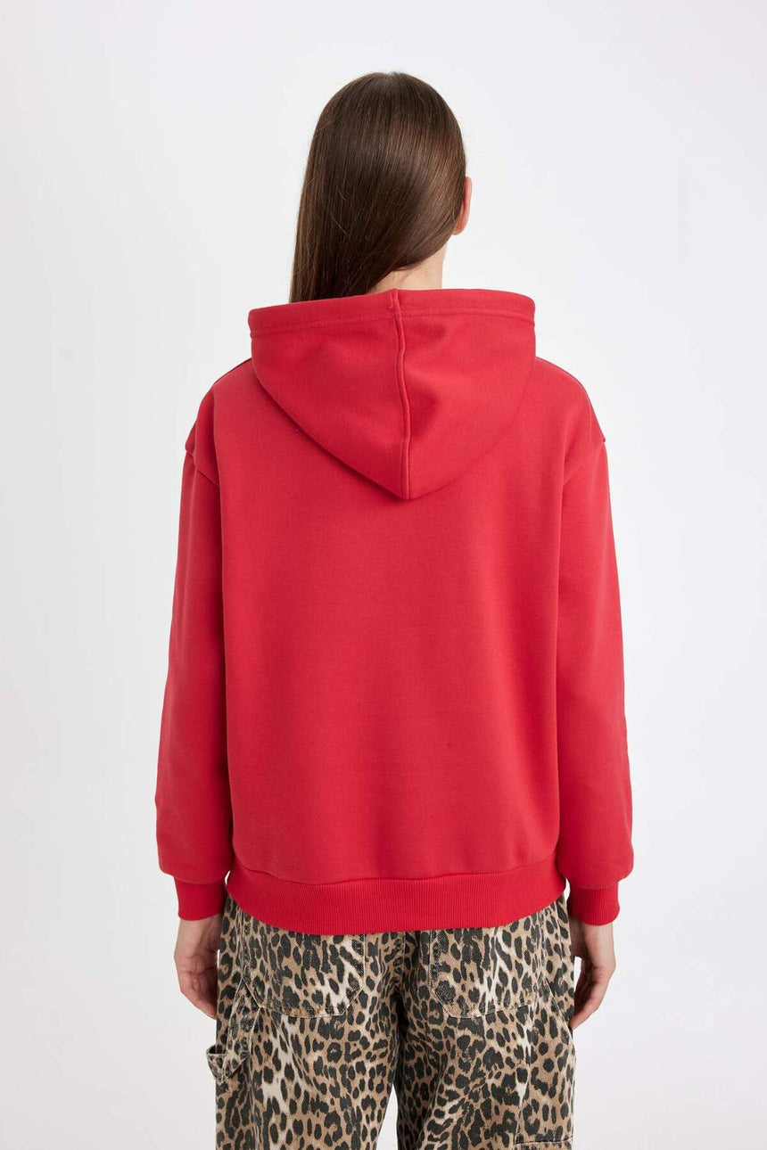 Defacto Kadın Sweat Shirt W1240Az - Kırmızı
