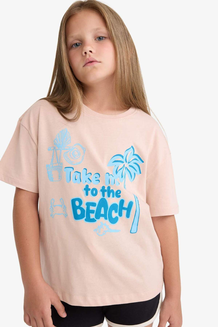 DeFacto E0389A8 Çocuk T-Shirt - Pembe