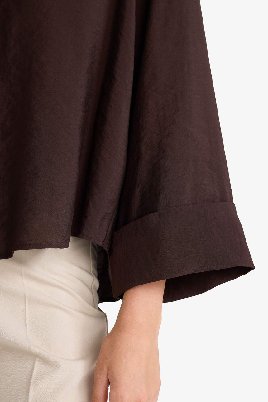 Defacto Kadın Long Sleeve Shirt E9007Ax - Kahverengi
