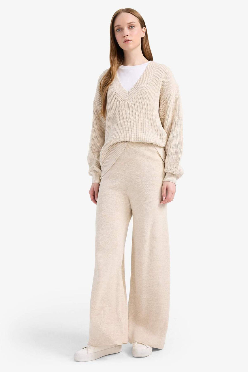 Defacto Kadın Trousers V0088Az - Ekru