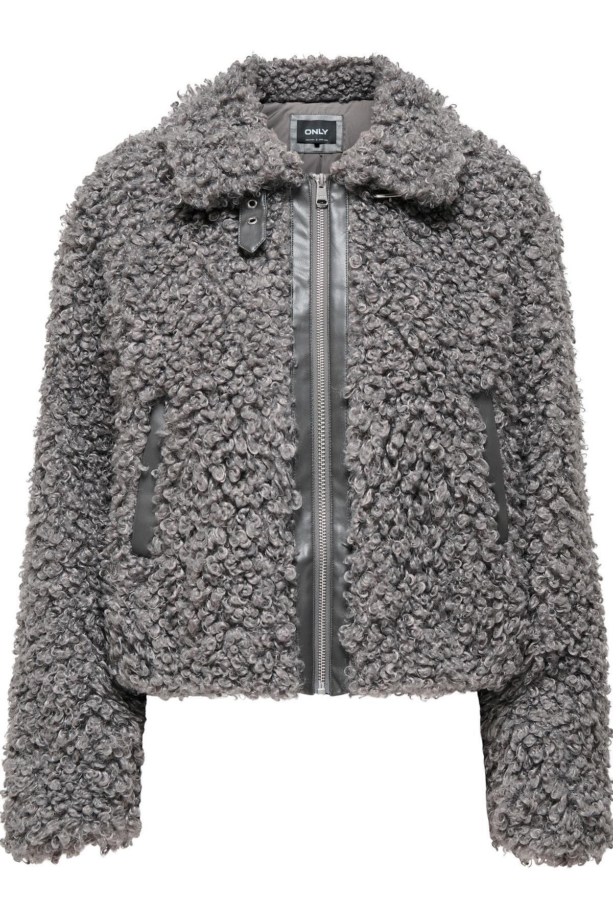 Only Tida Kadın Peluş Ceket 15373878 - Gri