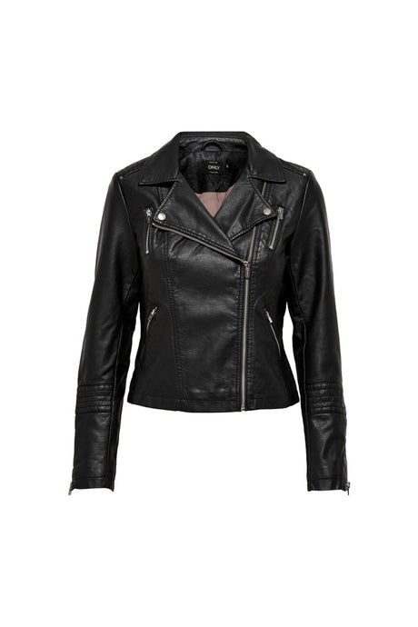 Only 15153079 ONLGEMMA FAUX LEATHER BIKER OTW NOSS MONT - Siyah