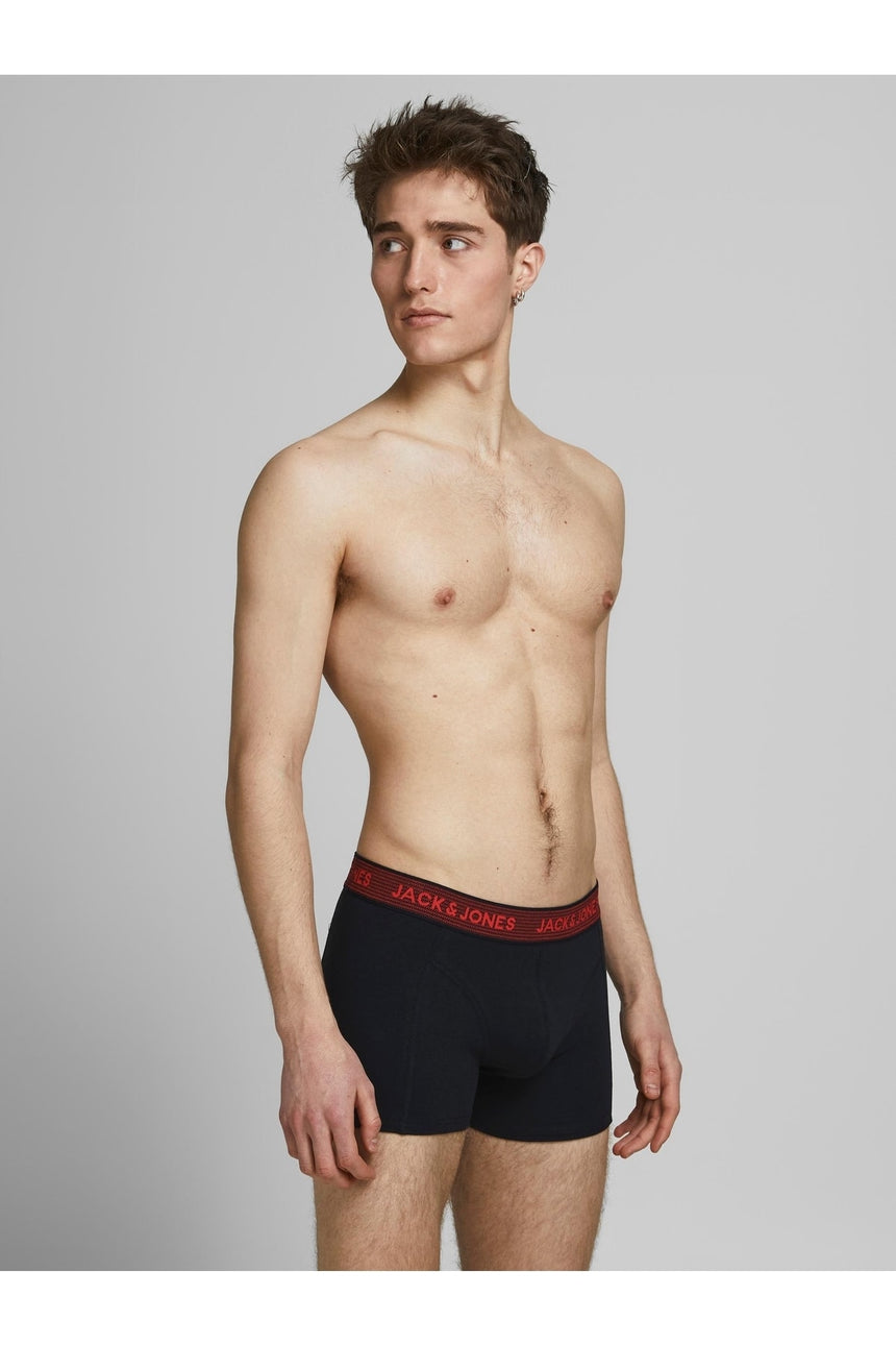 JACK&JONES JACWAISTBAND TRUNKS 3 PACK NOOS 12127816 - Siyah/GRi