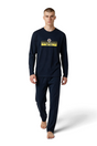 Sporline LC Waikiki Fenerbahçe baskılı, bisiklet yaka, %100 pamuklu açık lacivert erkek pijama takımı