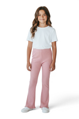 Sporline LC Waikiki mat pembe renkli, fitilli dokulu, çocuk süper skinny tayt giyen genç kız