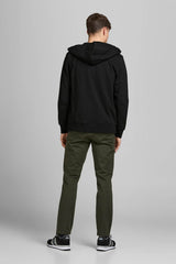 Jack & Jones Basic Erkek Fermuarlı Kapüşonlu Sweatshirt 12181901 - Siyah