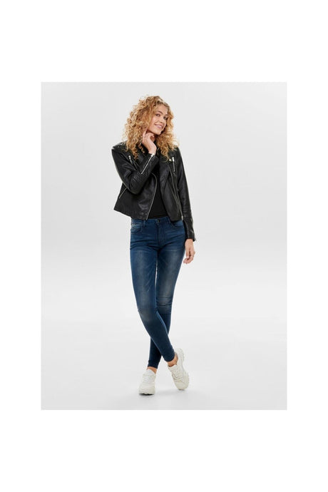 Only 15153079 ONLGEMMA FAUX LEATHER BIKER OTW NOSS MONT - Siyah