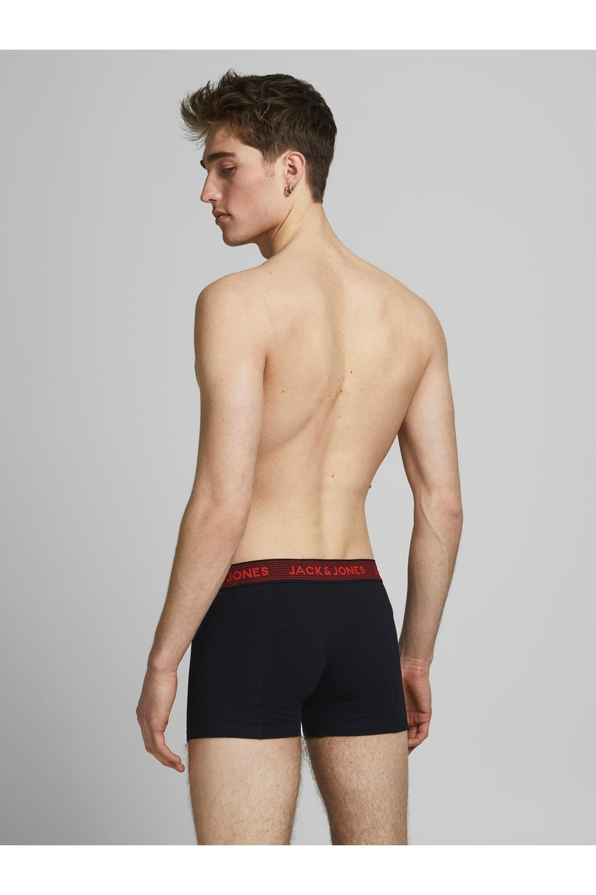 JACK&JONES JACWAISTBAND TRUNKS 3 PACK NOOS 12127816 - Siyah/GRi