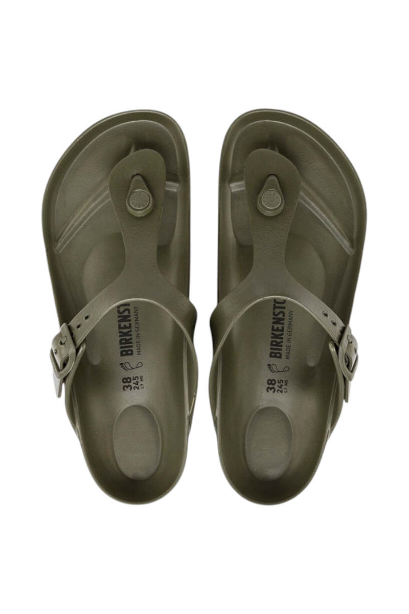 Sporline Birkenstock Gizeh Eva unisex koyu yeşil parmak arası terlik, üstten görünüm