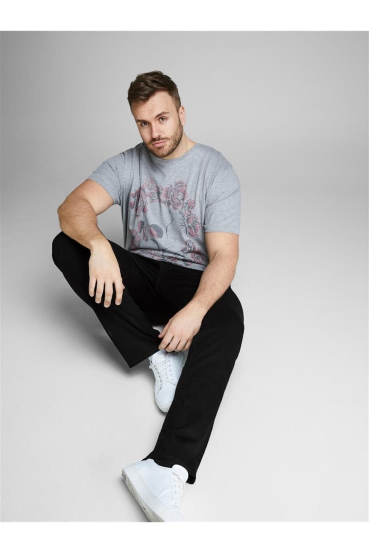 Jack & Jones Erkek Büyük Beden Jean Pantolon 12153645 - Siyah