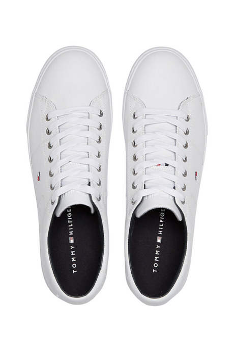 Sporline Tommy Hilfiger beyaz deri erkek sneaker, üstten görünüm